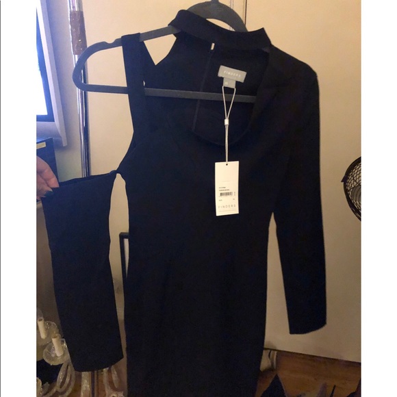 Finders Keepers The Message cut out Dress BLK XS - Picture 3 of 7